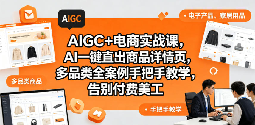 AIGC+电商实战课，AI一键直出商品详情页，多品类全案例手把手教学，告别付费美工(更新0820)-知识星球