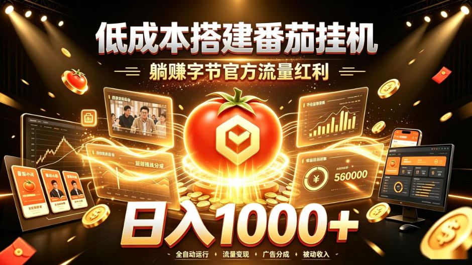 低成本搭建番茄挂G，躺賺字节官方流量红利，日入1k+，全程傻瓜式落地【揭秘】-知识星球