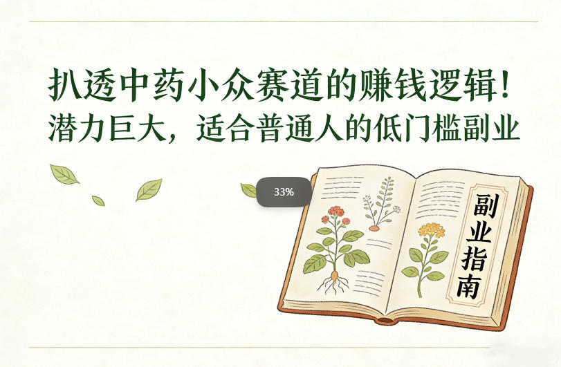 扒透中药小众赛道的賺米逻辑，潜力巨大，适合普通人的低门槛副业-知识星球