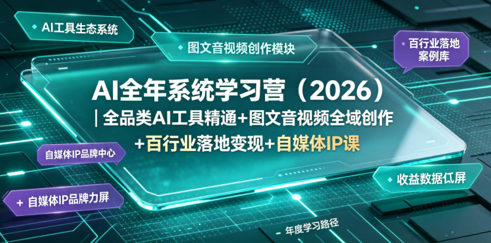 AI全年系统学习营(2026)｜全品类AI工具精通+图文音视频全域创作+百行业落地变现+自媒体IP打造年度进阶大课-知识星球