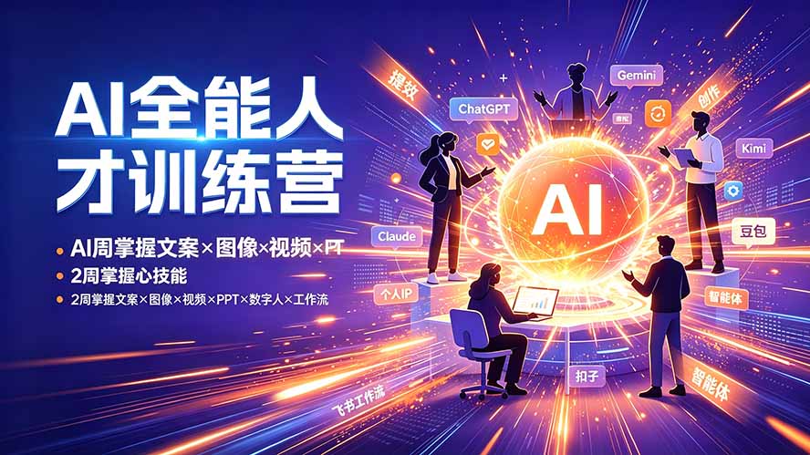 AI全能人才训练营：2周掌握文案×图像×视频×PPT×数字人×工作流，超越80%的人-知识星球