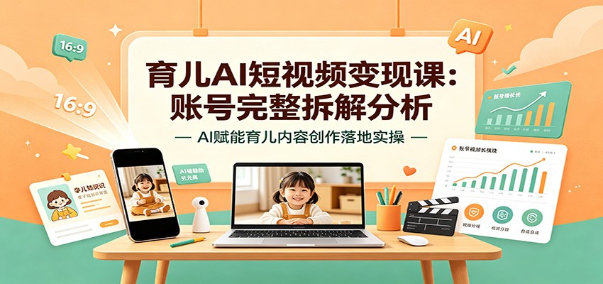 育儿AI短视频变现课：账号完整拆解分析，AI赋能育儿内容创作落地实操-知识星球