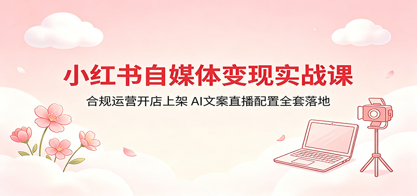 小红书自媒体变现实战课：合规运营开店上架，AI文案直播配置全套落地-知识星球