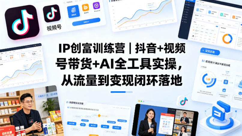IP创富训练营｜抖音+视频号带货+AI全工具实操，从流量到变现闭环落地-知识星球