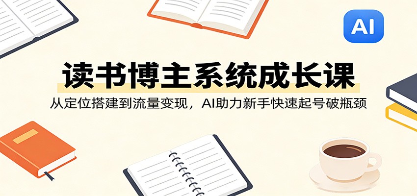 读书博主系统成长课:从定位搭建到流量变现,AI助力新手快速起号破瓶颈-知识星球