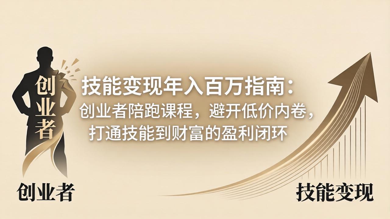 技能变现年入百万指南：创业者陪跑课程，避开低价内卷，打通技能到财富的盈利闭环-知识星球