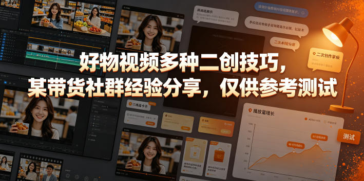 好物视频多种二创技巧，某带货社群经验分享，仅供参考测试-知识星球