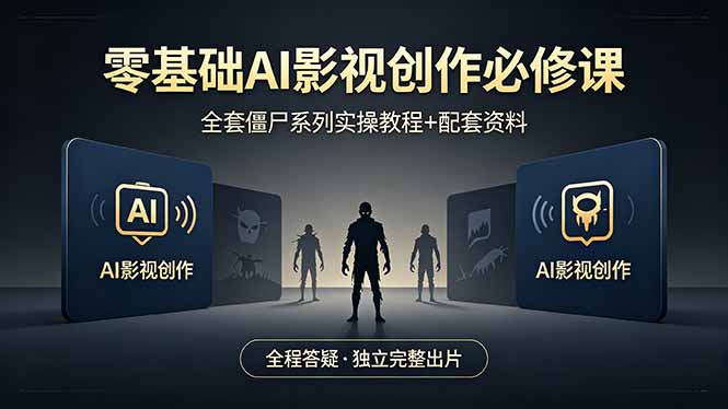 零基础AI影视创作必修课，全套僵尸系列实操教程加配套资料，全程答疑带你独立完整出片-知识星球