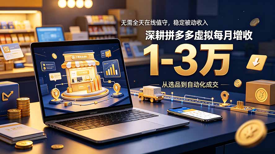 无需全天在线值守，稳定被动收入，深耕拼多多虚拟每月增收 1-3 万-知识星球