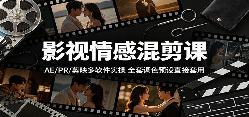 影视情感混剪课：AE/PR/剪映多软件实操，全套调色预设直接套用-知识星球