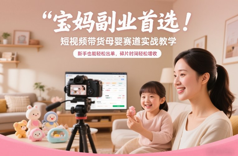 宝妈副业首选！短视频带货母婴赛道实战教学，新手也能轻松出单，碎片时间轻松增收-知识星球