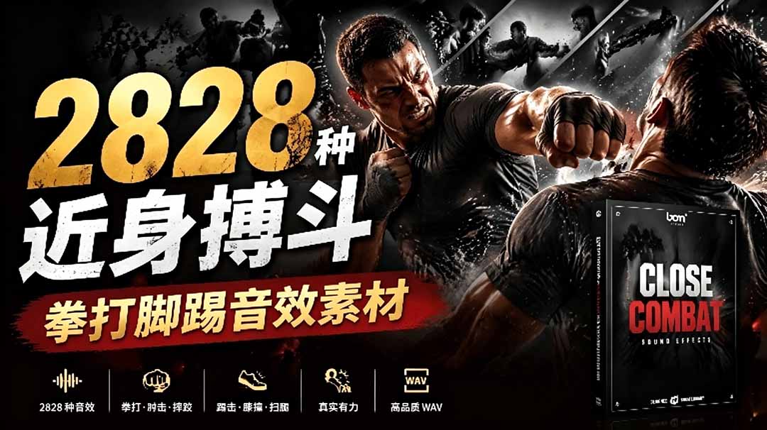 宝藏级别音效！2828种近身搏斗拳打脚踢音效素材，全部中文分类，免解压使用  Close Combat-知识星球