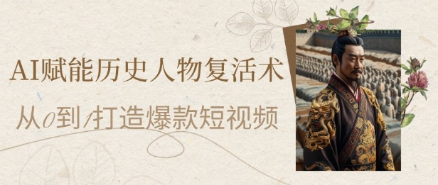 AI赋能历史人物复活术：从0到1打造爆款短视频，7天涨粉10W，小白也能月入过1W-知识星球