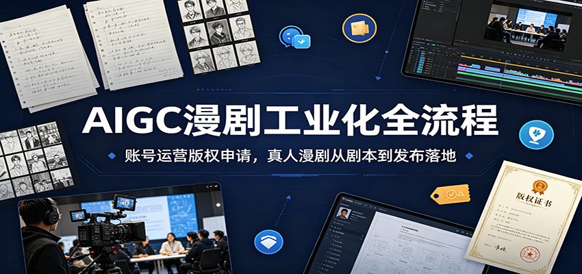 AIGC漫剧工业化全流程：账号运营版权申请，真人漫剧从剧本到发布落地-知识星球