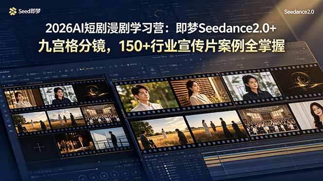 2026AI短剧漫剧学习营：即梦Seedance2.0+九宫格分镜，150+行业宣传片案例全掌握-知识星球