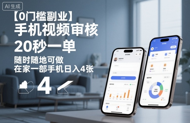 【0门槛副业】手机视频审核，20秒一单，随时随地可做，在家一部手机日入4张【揭秘】-知识星球