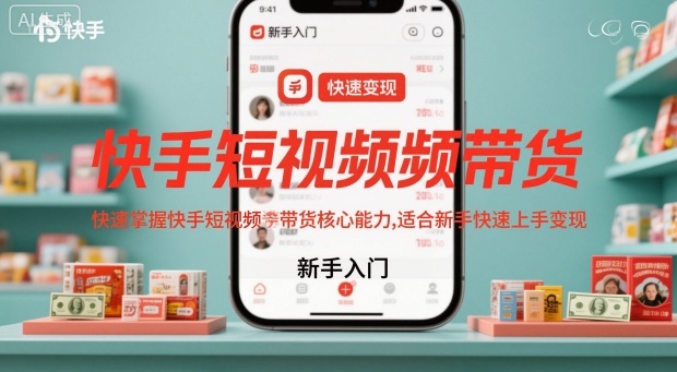 快手短视频带货，快速掌握快手短视频带货核心能力，适合新手快速上手变现-知识星球