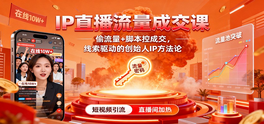 IP直播流量成交课：偷流量+脚本控成交，线索驱动的创始人IP方法论-知识星球
