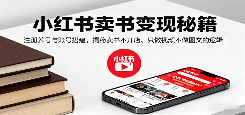 小红书卖书变现秘籍，注册养号与账号搭建，揭秘卖书不开店、只做视频不做图文的逻辑-知识星球