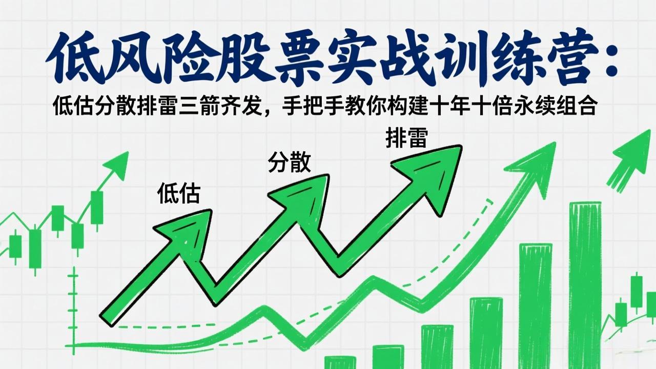 低风险股票实战训练营：低估分散排雷三箭齐发，手把手教你构建十年十倍永续组合-知识星球