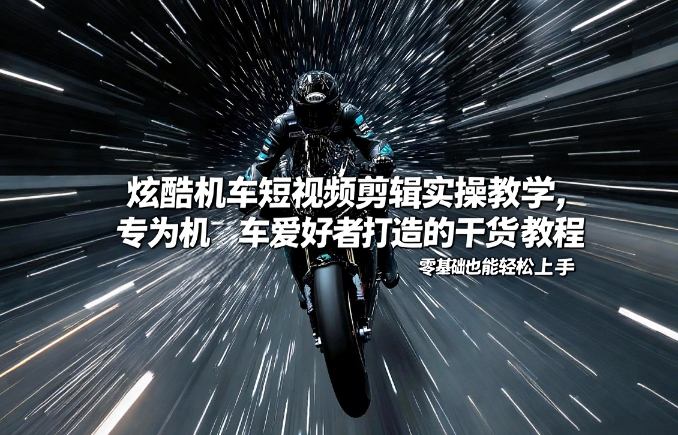 炫酷机车短视频剪辑实操教学，专为机车爱好者打造的干货教程，零基础也能轻松上手-知识星球