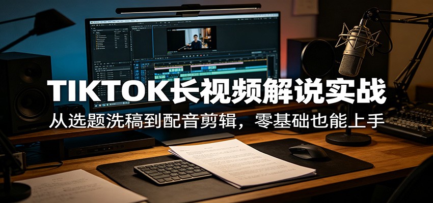 TIKTOK长视频解说实战：从选题洗稿到配音剪辑，零基础也能上手-知识星球