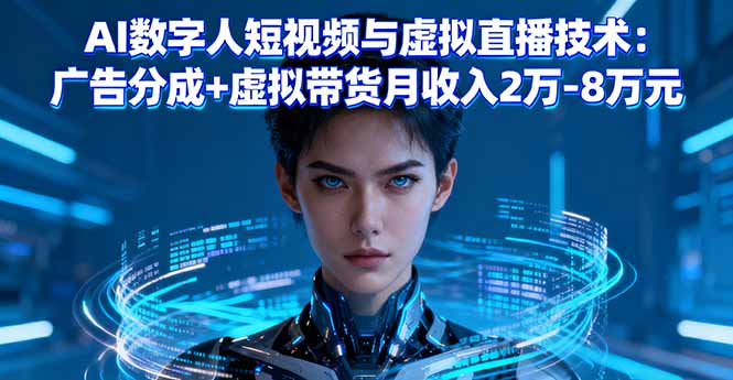 AI数字人短视频与虚拟直播技术：广告分成+虚拟带货月收入2万-8万元-知识星球