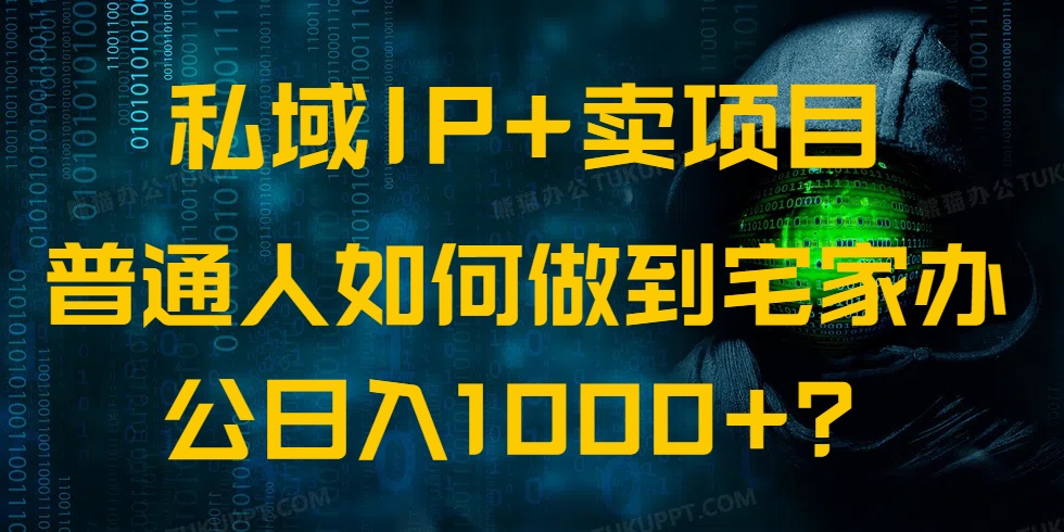 私域IP+卖项目，普通人如何做到宅家办公实现日入1000+-小禾网创