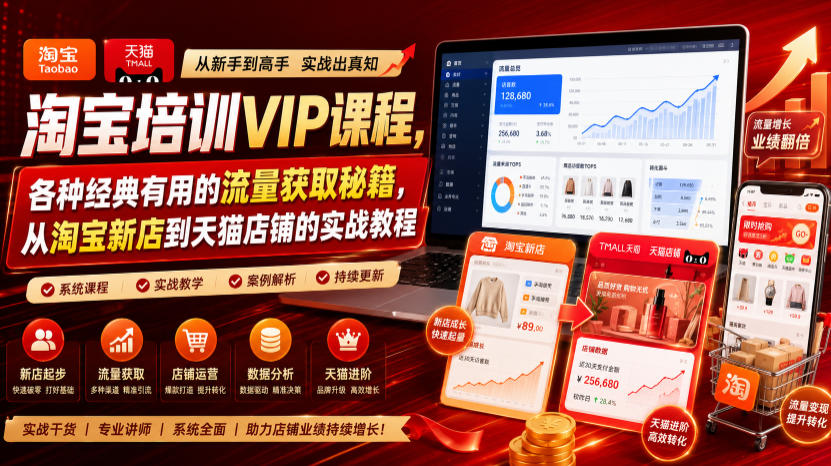 淘宝培训VIP课程，各种经典有用的流量获取秘籍，从淘宝新店到天猫店铺的实战教程(更新08月20日)-知识星球