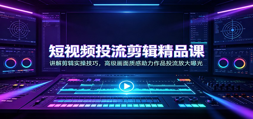 短视频投流剪辑精品课：讲解剪辑实操技巧，高级画面质感助力作品投流放大曝光-知识星球