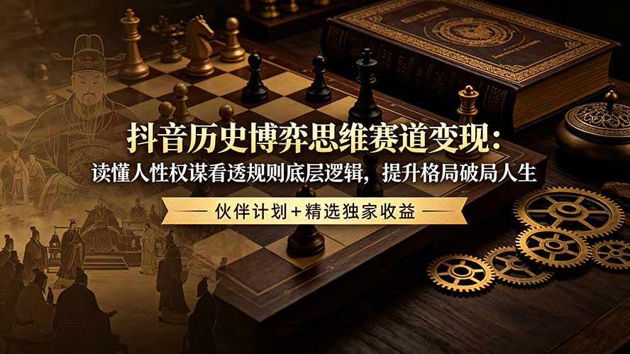 抖音历史博弈思维赛道变现：读懂人性权谋看透规则底层逻辑，提升格局破局人生，伙伴计划+精选独家收益-知识星球