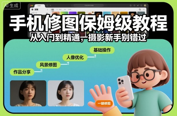 手机修图保姆级教程，从入门到精通，摄影新手别错过-知识星球