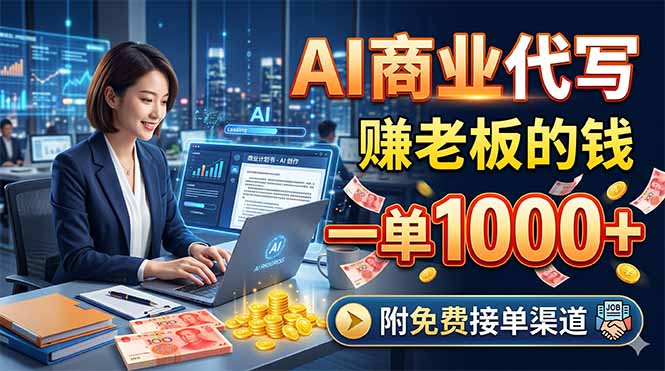 AI商业代写，赚老板的钱，一单1000+，附免费接单渠道-知识星球