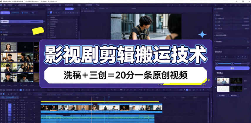 影视剧剪辑搬运技术，洗稿+三创=20分一条原创视频-知识星球