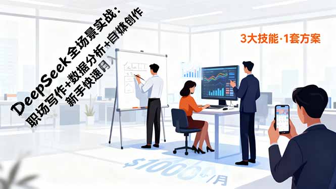 DeepSeek全场景实战：职场写作+数据分析+自媒体创作，新手快速月入过万-知识星球