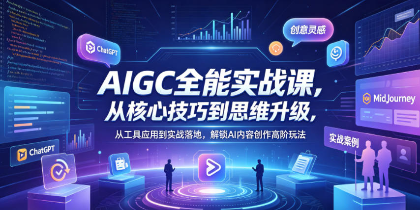 AIGC全能实战课，从核心技巧到思维升级，从工具应用到实战落地，解锁AI内容创作高阶玩法-知识星球