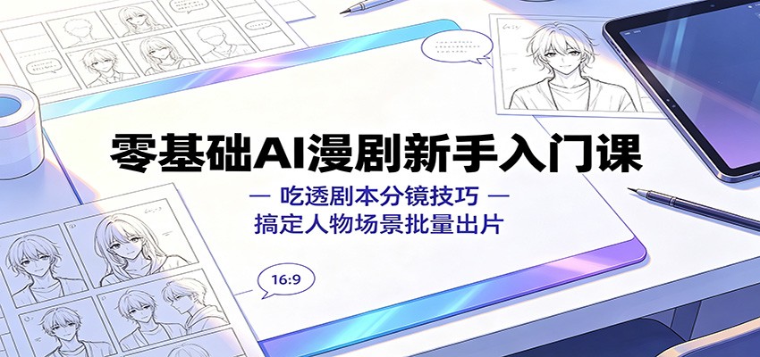 零基础AI漫剧新手入门课：吃透剧本分镜技巧，搞定人物场景批量出片-知识星球