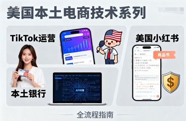 美国本土电商技术，Tiktok 运营篇+美国小红书篇+本土银行篇-知识星球