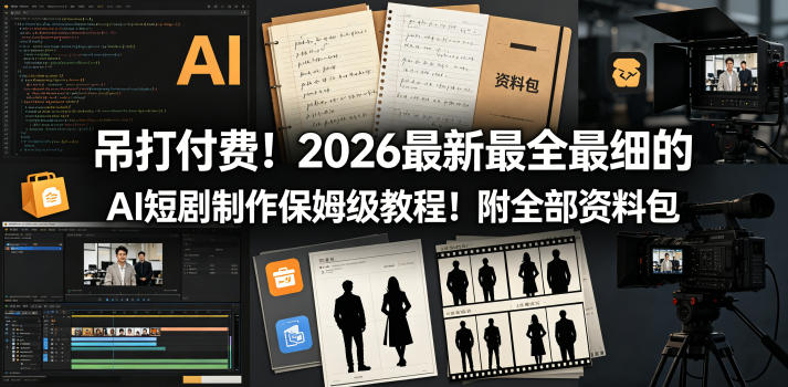 吊打付费！2026最新最全最细的AI短剧制作保姆级教程！附全部资料包-知识星球