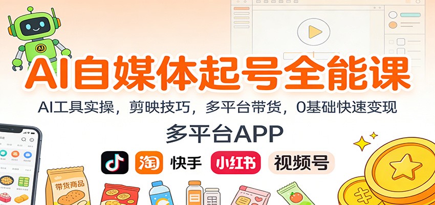 AI自媒体起号全能课:AI工具实操,剪映技巧,多平台带货,0基础快速变现-知识星球