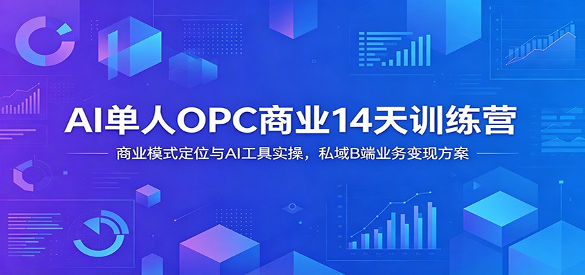 AI单人OPC商业14天训练营：商业模式定位与AI工具实操，私域B端业务变现方案-知识星球