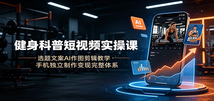 健身科普短视频实操课：选题文案AI作图剪辑教学，手机独立制作变现完整体系-知识星球