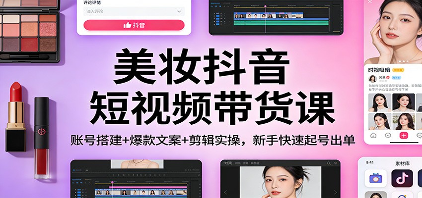 美妆抖音短视频带货课：账号搭建+爆款文案+剪辑实操，新手快速起号出单-知识星球