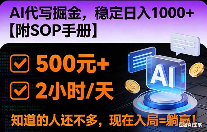 2026风口项目,AI代写掘金，稳定日入1000+，掌握核心技能【附SOP手册】-知识星球