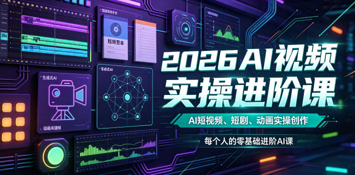 2026AI视频实操进阶课，AI短视频、短剧、动画实操创作，每个人的零基础进阶ai课-知识星球