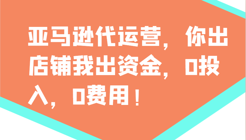 亚马逊代运营，你出店铺我出资金，0投入，0费用，无责任每天300分红，赢亏我承担-小禾网创