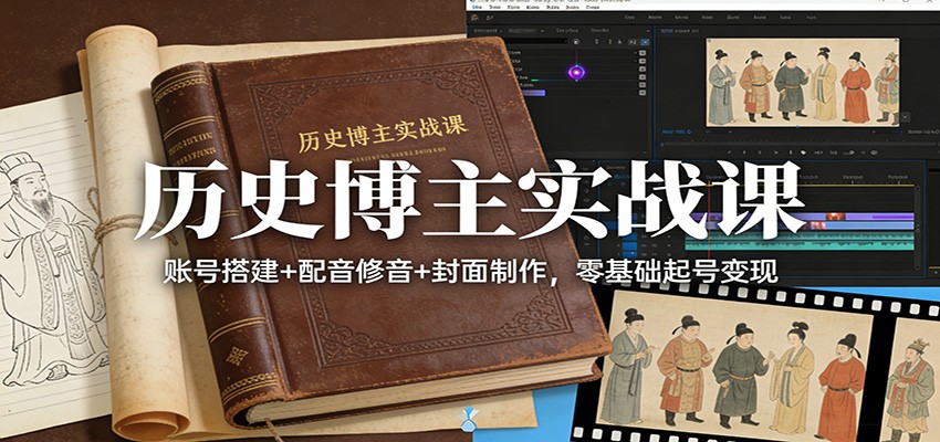 历史博主实战课：账号搭建+配音修音+封面制作，零基础起号变现-知识星球