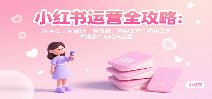 小红书运营全攻略:从平台了解到账号搭建、内容生产,做爆款库与矩阵运营-知识星球