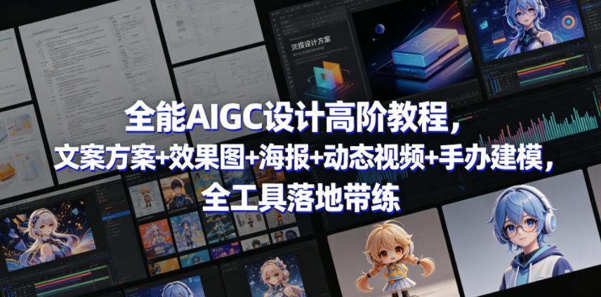 全能AIGC设计高阶教程，文案方案+效果图+海报+动态视频+手办建模，全工具落地带练-知识星球