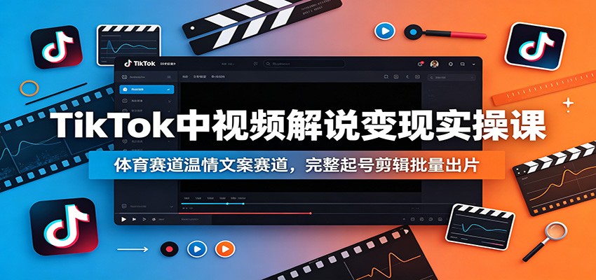 TikTok中视频解说变现实操课：体育赛道温情文案赛道，完整起号剪辑批量出片-知识星球